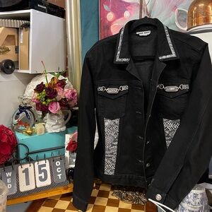 David vtg black denim 90 cute jacket